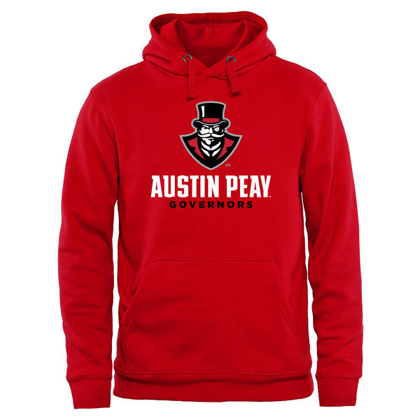 Men NCAA Austin Peay State Governors Team Strong Pullover Hoodie Red